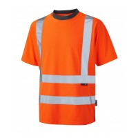 Leo Workwear Braunton Class 2 GO/RT Orange Hi Vis T-Shirt